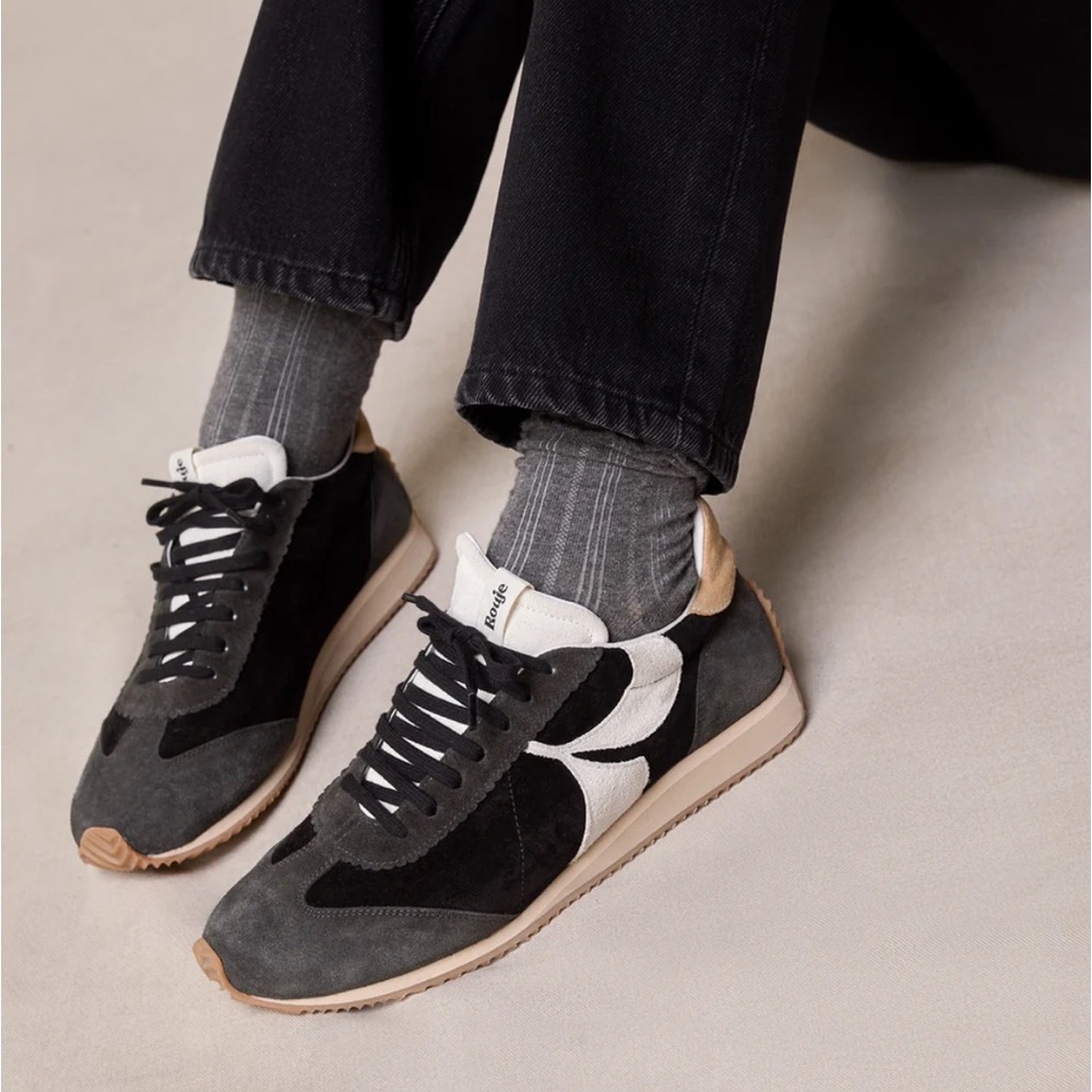 ROUJE ✨ Jackson trainer sneaker 38 7.5 two tone black